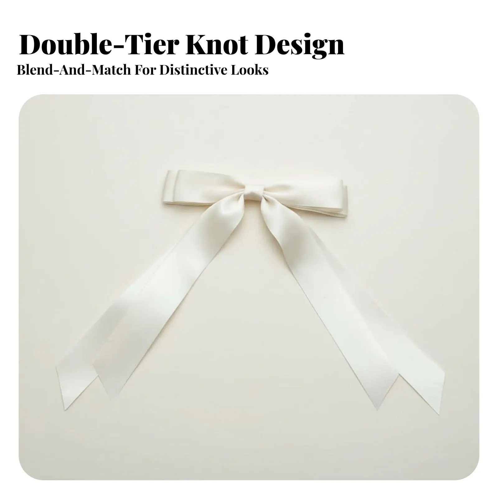 

Lustrous Ribbon Knot Jaw Fastener Elegant Design Long Ribbon Knot Fastener Soft and Comfortable All-Matching Hues for Women