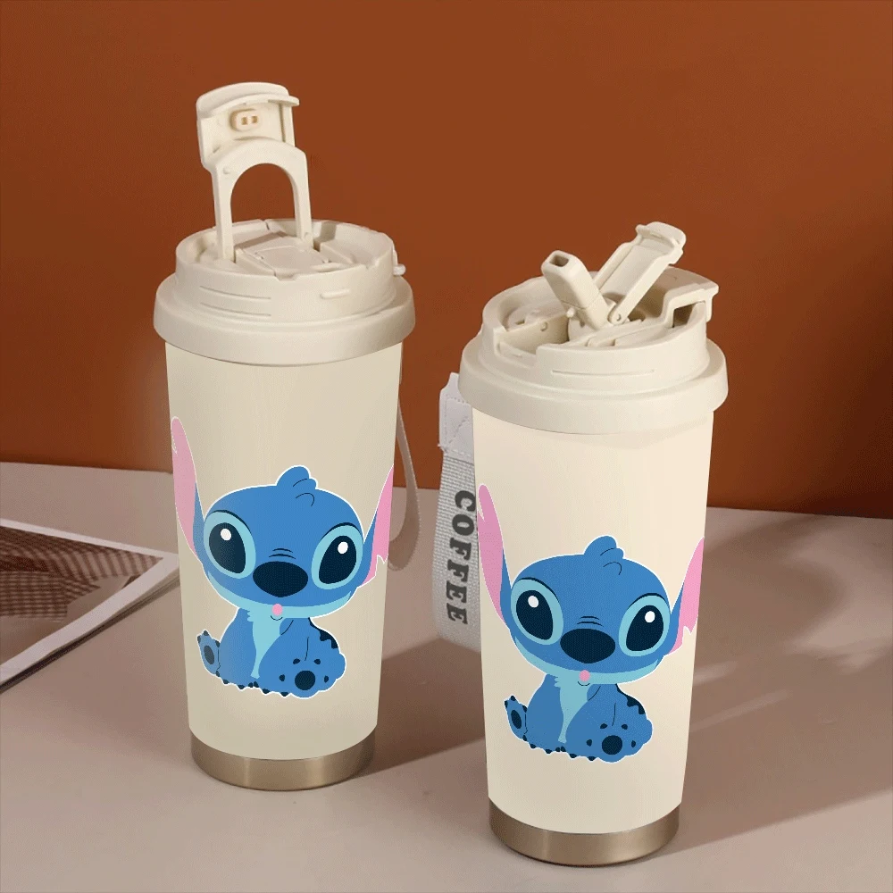 

Lilo&stitch Straw Cup Portable Girls Portable Coffee Cup Stitch Series Anime Cartoon Outdoor Travel Portable Handle