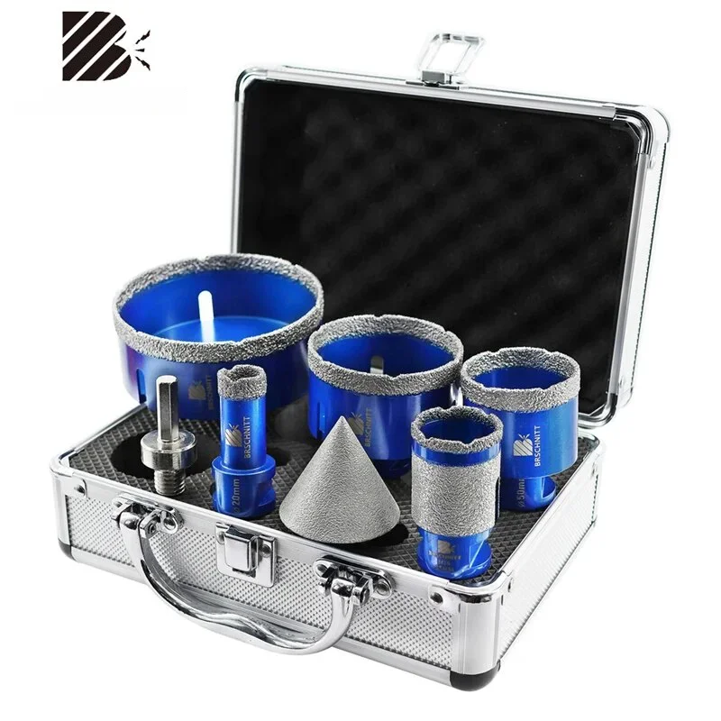 

BRSCHNITT 7pcs Diamond Drilling Bits Kit Tile Cutter for Drilling Ceramic Marble Granite, M14 Thread Hole Saw