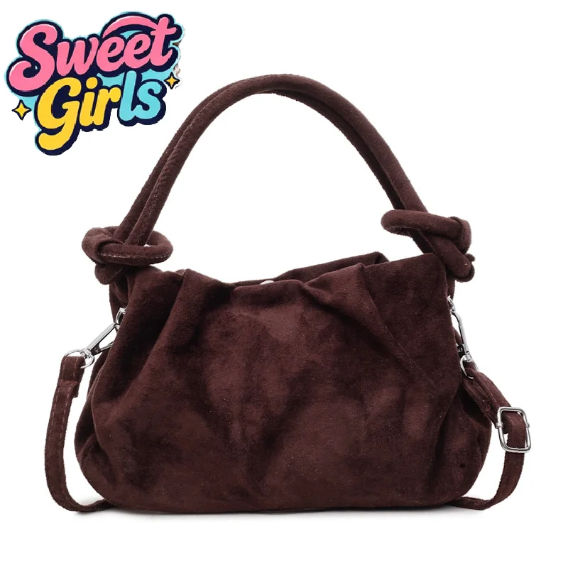

Retro Suede Simple Crossbody Bag Women Fashion Handle Bag Casual Comfortable and Versatile Texture Shoulder Commuting Bag