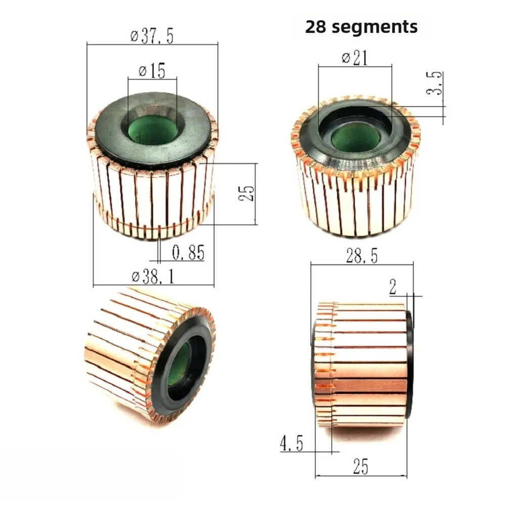 Electric for Hammer Commutator 28 Piece Copper Segment 37.5x15x25x28.5mm for 11E Power Tool Motor Repair and Maintenance