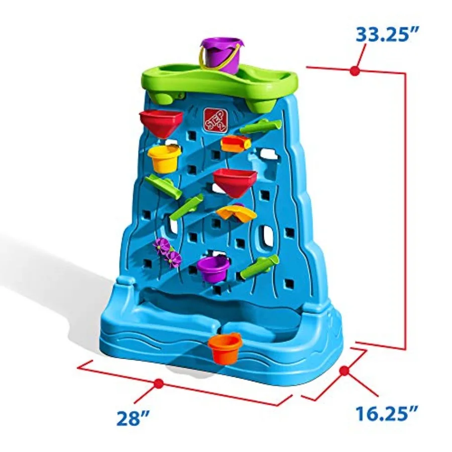 Parede de descoberta de cachoeira, mesa sensorial de atividade de água e areia dupla face para crianças, brinquedos de verão ao ar livre, acessórios de brinquedo de 13 peças