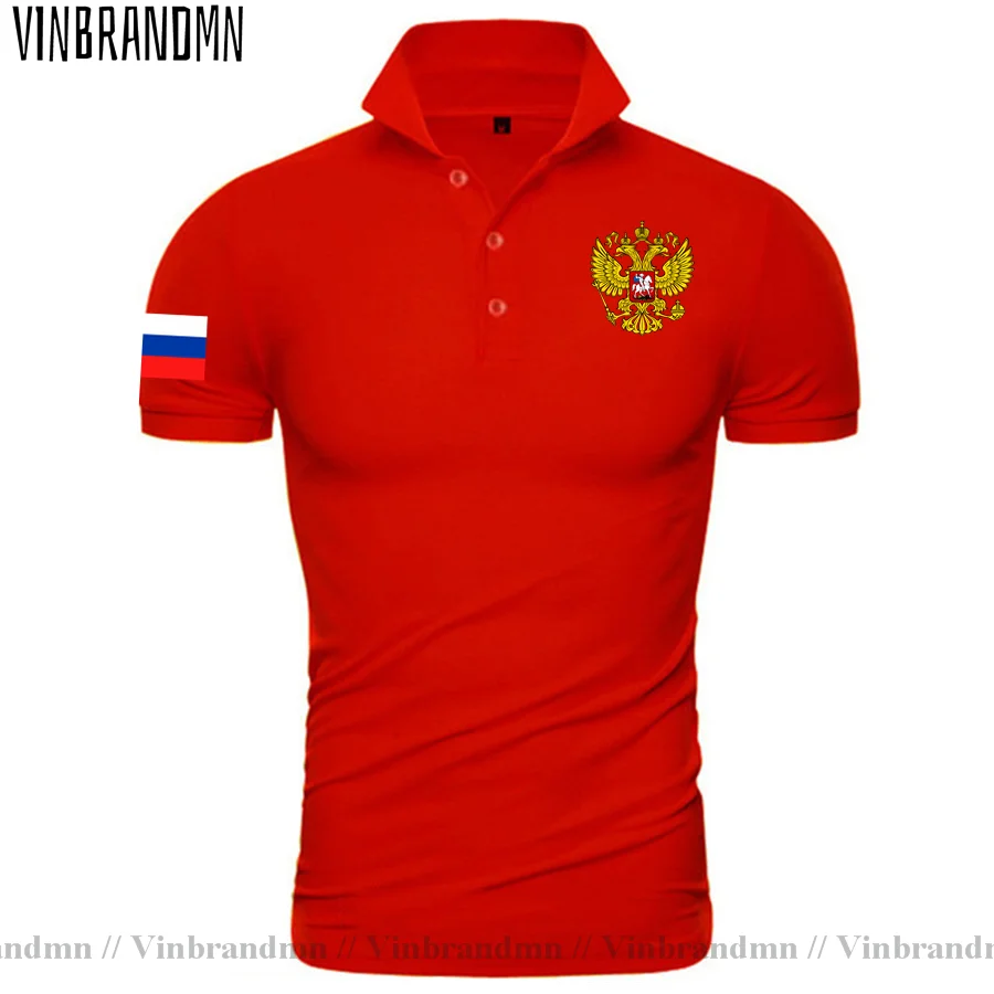 Ru Wapenschild Poloshirt Russia Eagle Voetbal Voetbal Custom Familie Party Pride Shirt Russische Imperium Dubbele Adelaars Poloshirts