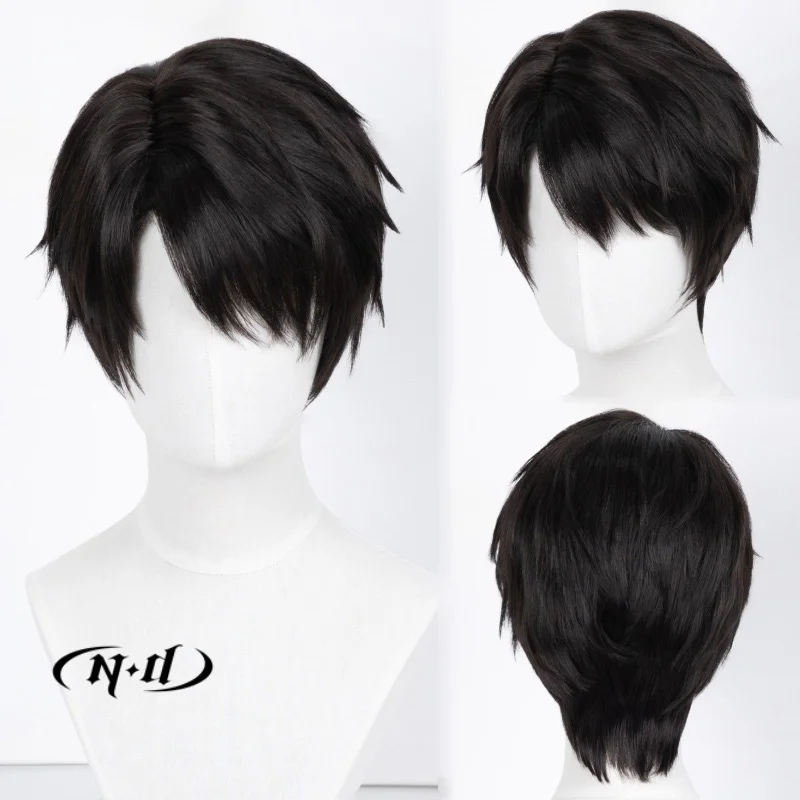 ND Love and Deepspace Caleb Cosplay Wigs Dark Brown Hair Wigs for Comic Con Coser Costume Theme Party Heat Resistant Synthetic