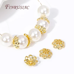 Trendy Double-layer Design Hollow Flower Caps 10MM 18K Gold Plated Alloy Bead Caps For Beads DIY Beading Jewelry Making Supplies