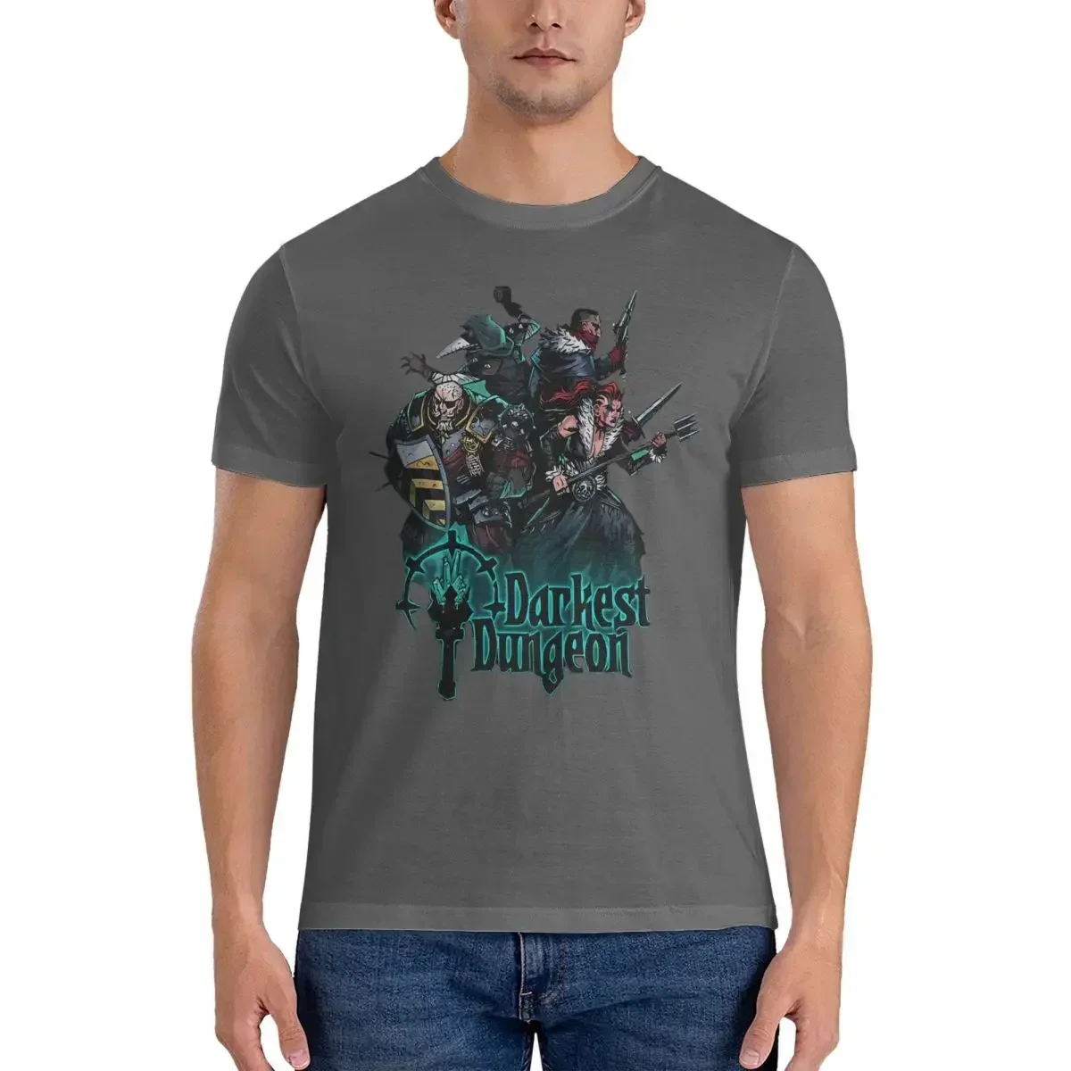 D-Darkest Dungeon Cool Pure Cotton Tee Shirt Crewneck Short Sleeve T Shirts Gift Idea Tops Friend T-Shirts Men image 5