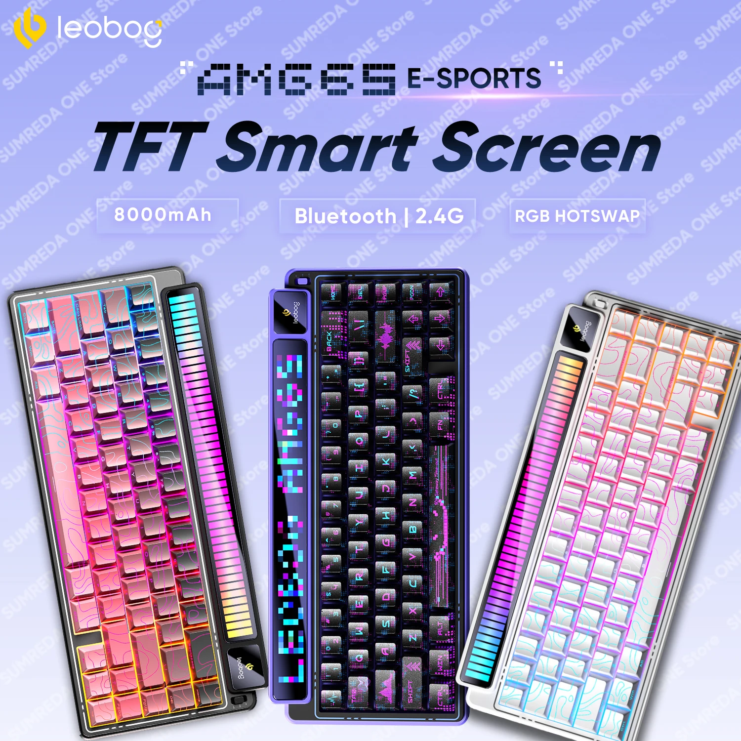 คีย์บอร์ดเกมมิ่งไร้สาย LEOBOG AMG65 แบบกลไก 60% รองรับบลูทูธ 2.4G เชื่อมต่อแบบมีสาย RGB Hotswap สำหรับเกมเมอร์ คีย์บอร์ดแบบไม่ต้องสัมผัส