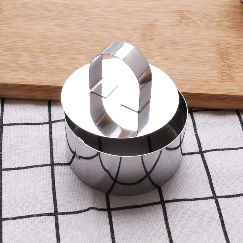 

DIY Tart Rings 8*4cm Dessert Cake Mold Slicer Cutter Stainless Steel Circular with Pusher Kitchecn Pastry Baking Tools