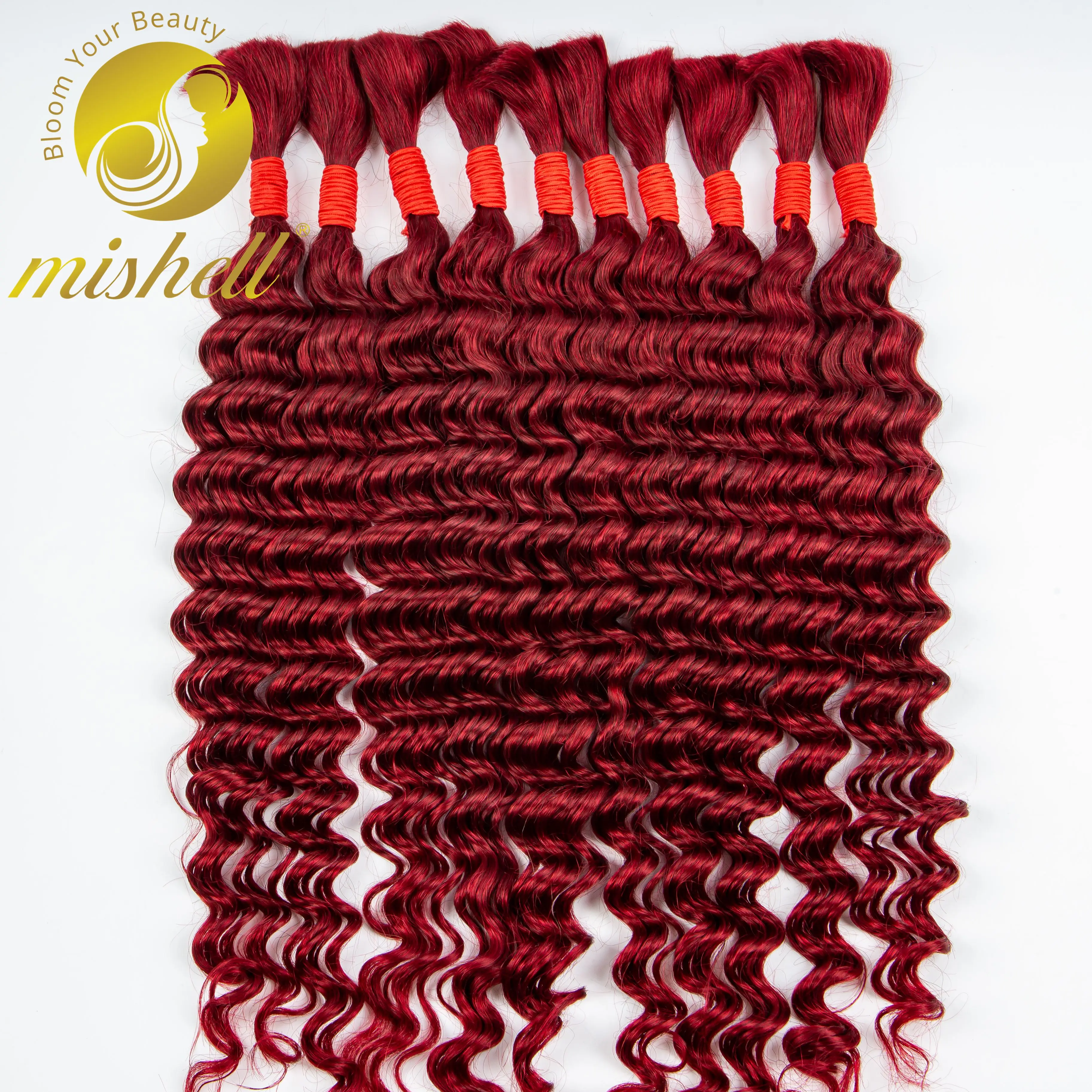 

27# Ombre Deep Wave Human Hair Bulk for Braiding 100% Unprocessed Virgin Curly Human Hair Extensions for Boho Braids No Weft