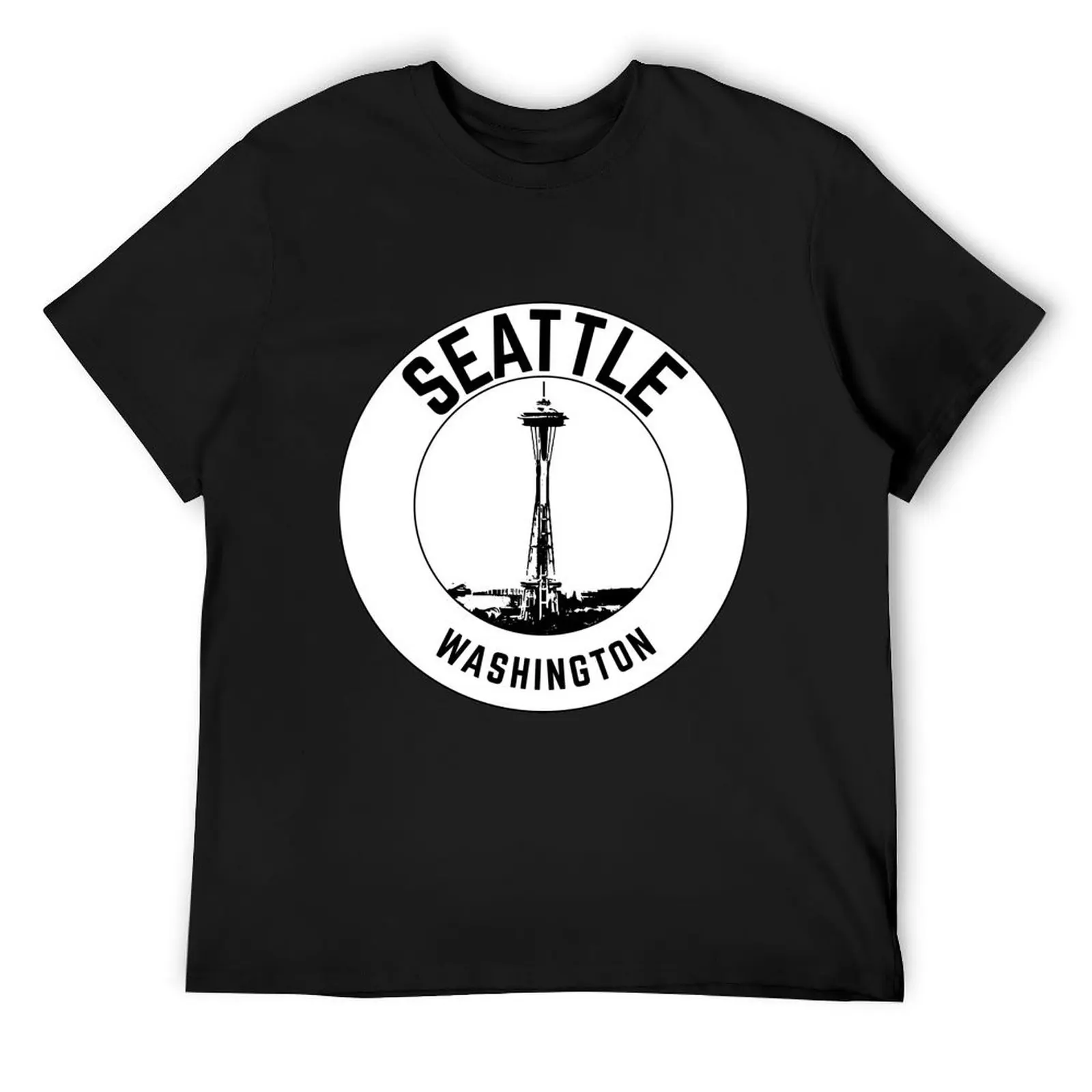 Футболка с наклейкой Seattle Space Needle Travel, футболки большого размера, толстовки с графикой, мужские
