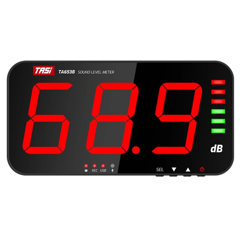 

Digital Sound Level Meter Large Screen Display Noise Meter Wall Hanging TA653B Alarm Hospital Restaurant Bar School