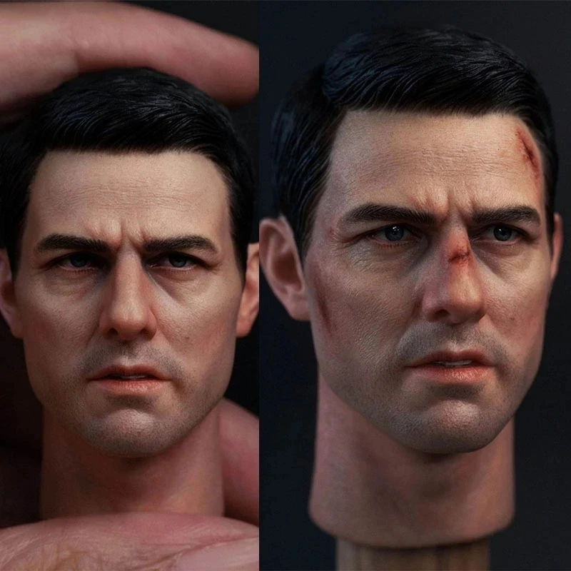 In Stock TG003 1/6 Tom Cruise Head Sculpt High Quality Male Head Carving Model Fit 12 inch Action Figure Body