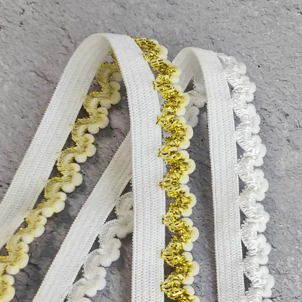 1.2Cm gold and silver silk unilateral crown high elastic fashion lace lace clothing underwear jewelry decoration DIY accessories