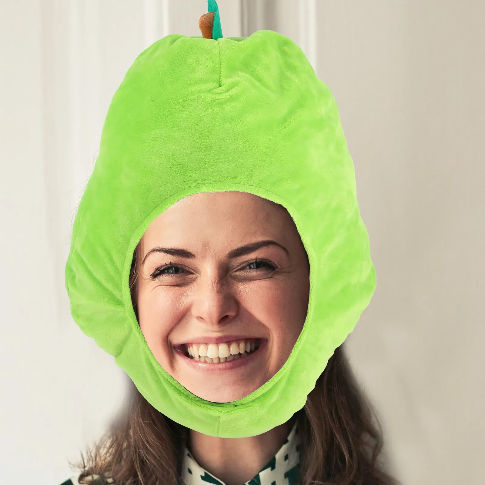 

1 шт. Забавная шапка-груша в мультяшном стиле, зеленая, легкая, для фестивалей, вечеринок, фотосессий, костюмный реквизит, забавный головной убор для сцены, аксессуары для вечеринок