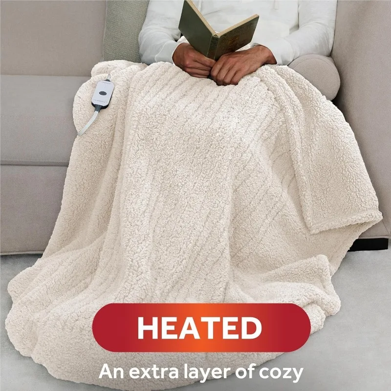 Foot Pocket Heated Throw Electric Blanket, 50