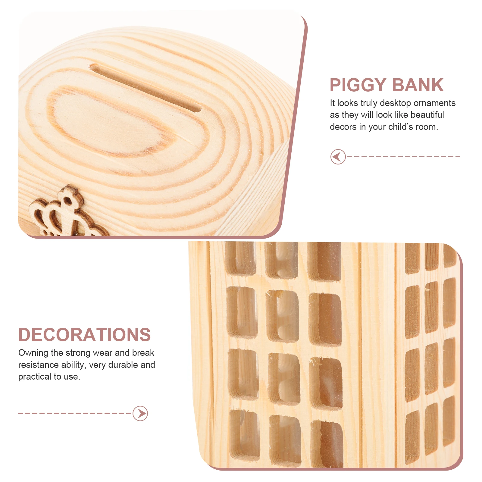 

Piggy Bank Wood DIY Crafts Unfinished Kids Money Saving JarTelephone Booth Coin Bank Decorative Home Office