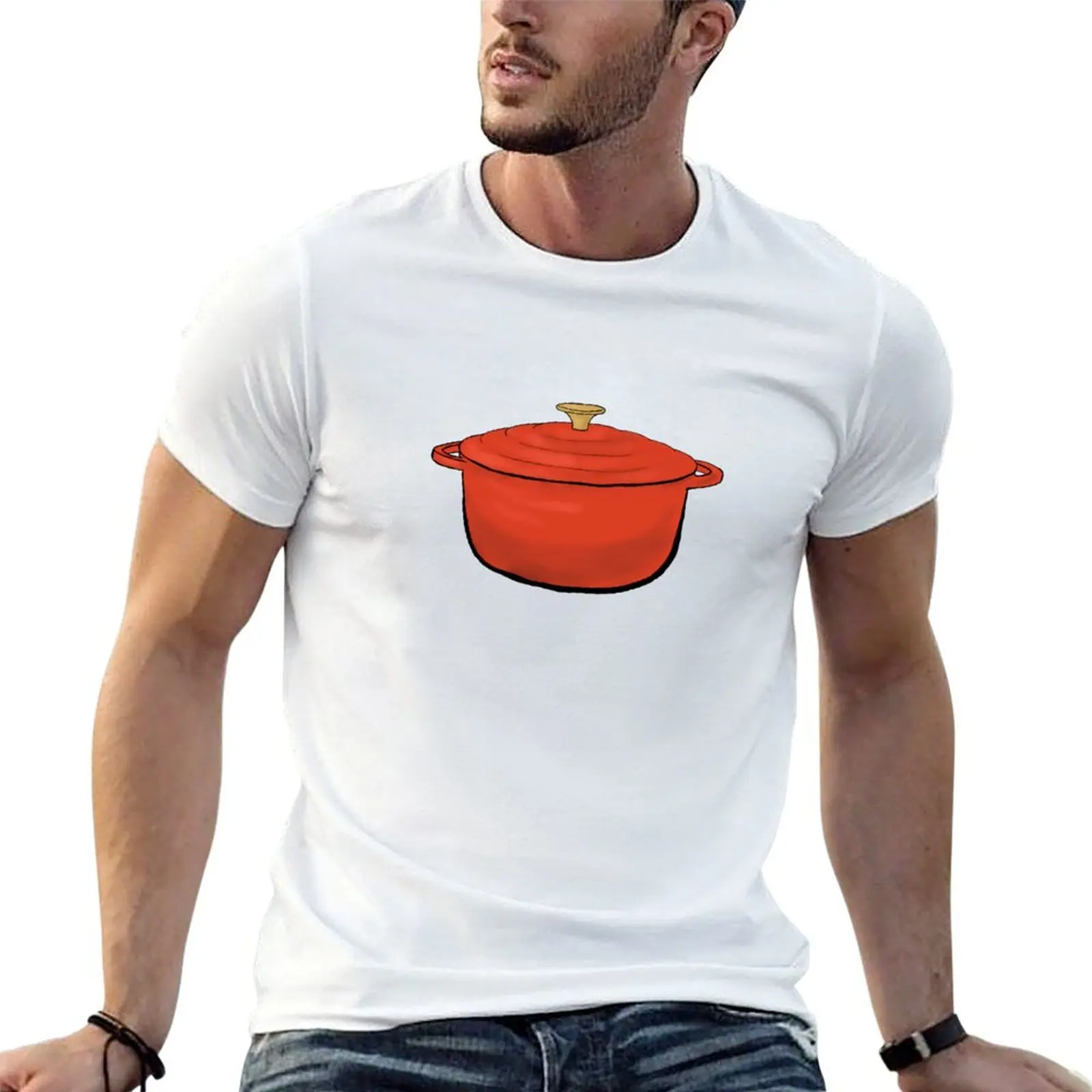 Red Dutch Oven T-Shirt funny t shirts man cotton t shirts high quality t shirt man designer T-shirt