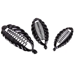 Black Fish Shaped Hair Clips Claws Banana Clips Crabs Simple Ponytail Holder for Women Girls Fashion Korean  Apparel Accessories