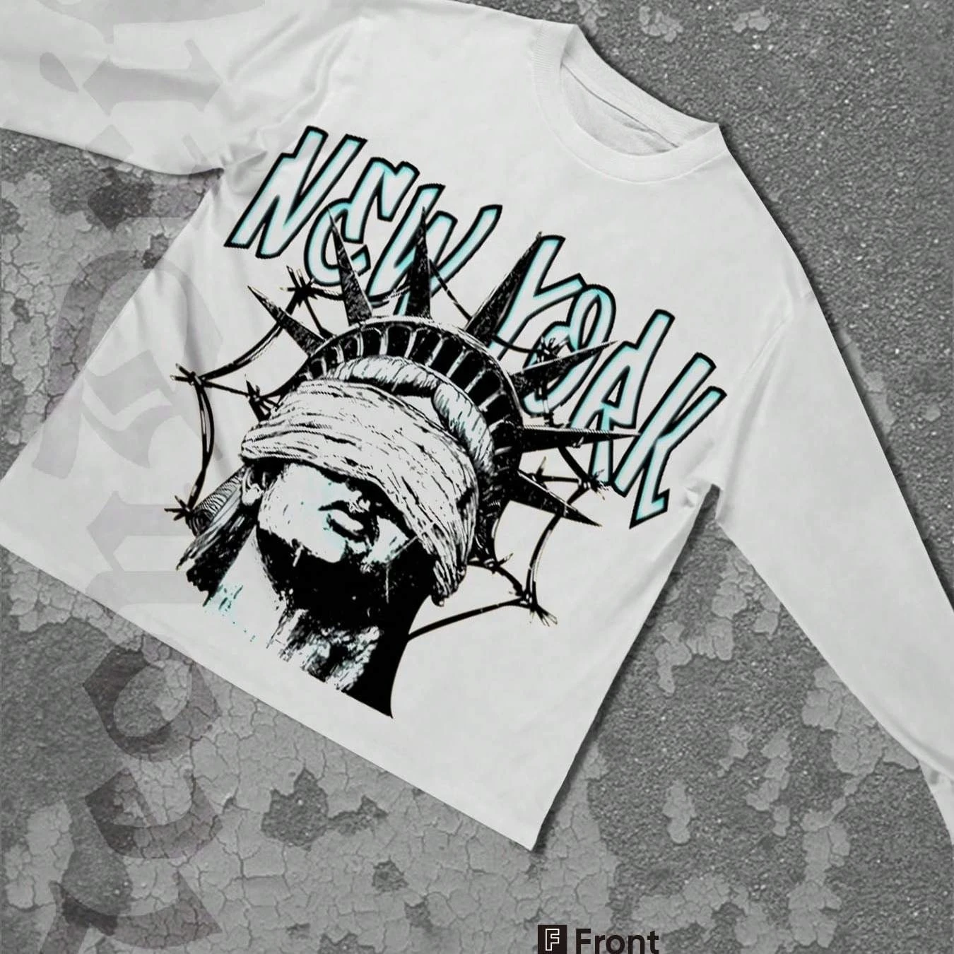 

Статуя Свободы, бандажный узор с принтом, осенне-зимняя мужская и женская спортивная одежда с длинными рукавами, повседневная свободная уличная одежда