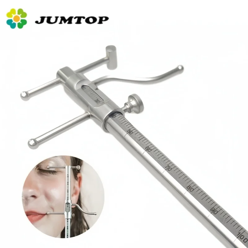 

JUMTOP Dental Implant Measuring Gauge Caliper Ruler Stainless Steel Sliding Caliper Orthodontic Chin Indicator