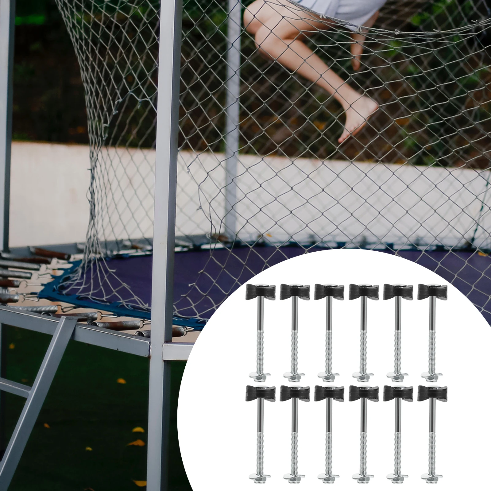 

12pcs Trampoline Screws Iron Material Safety Fixator Long Anti Falling Childrens Trampoline Accessories Replacement Parts