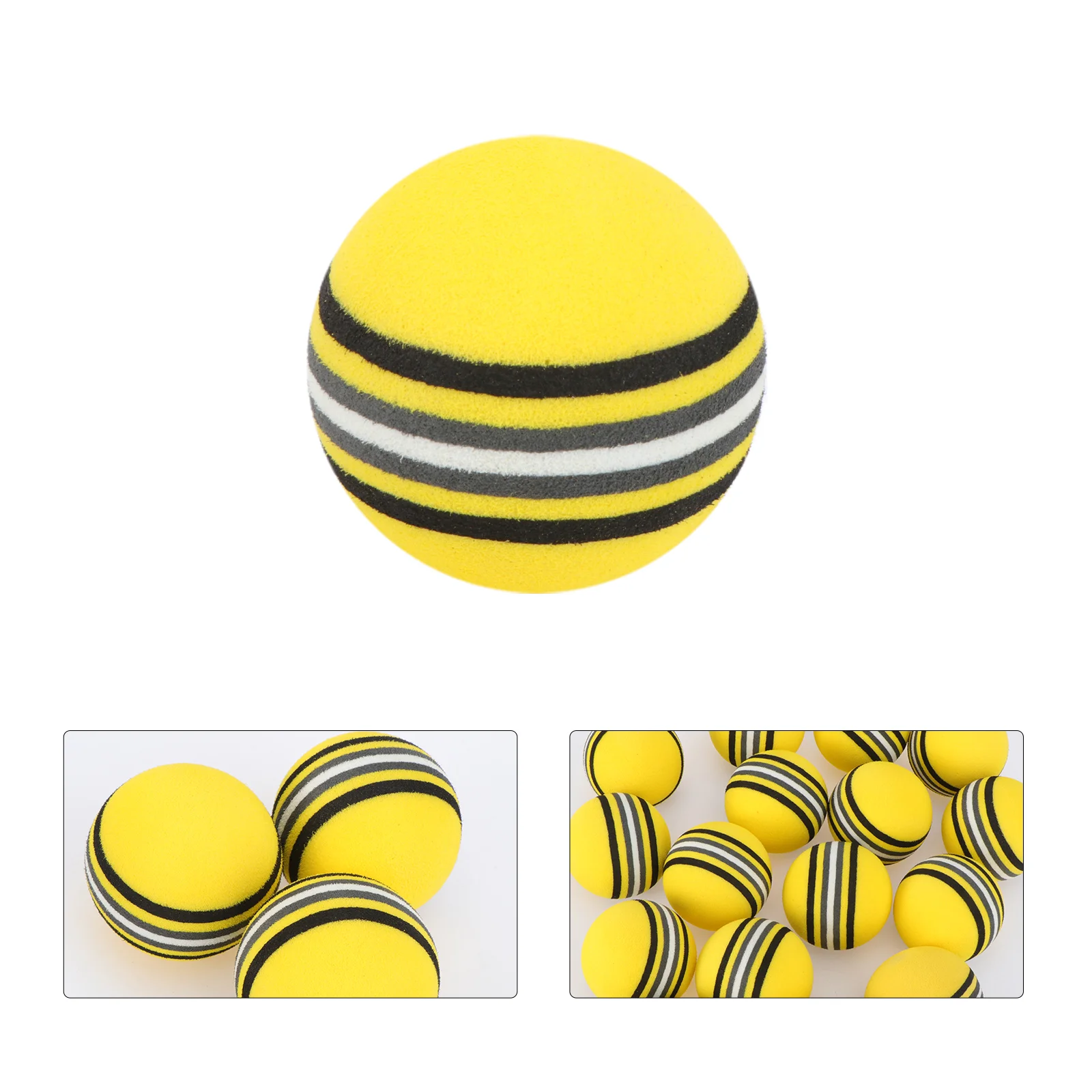 

25pcs 42mm Rainbow EVA Ball Practice Indoor Training Aid Training Ball (Yellow) sponge ball practice ball