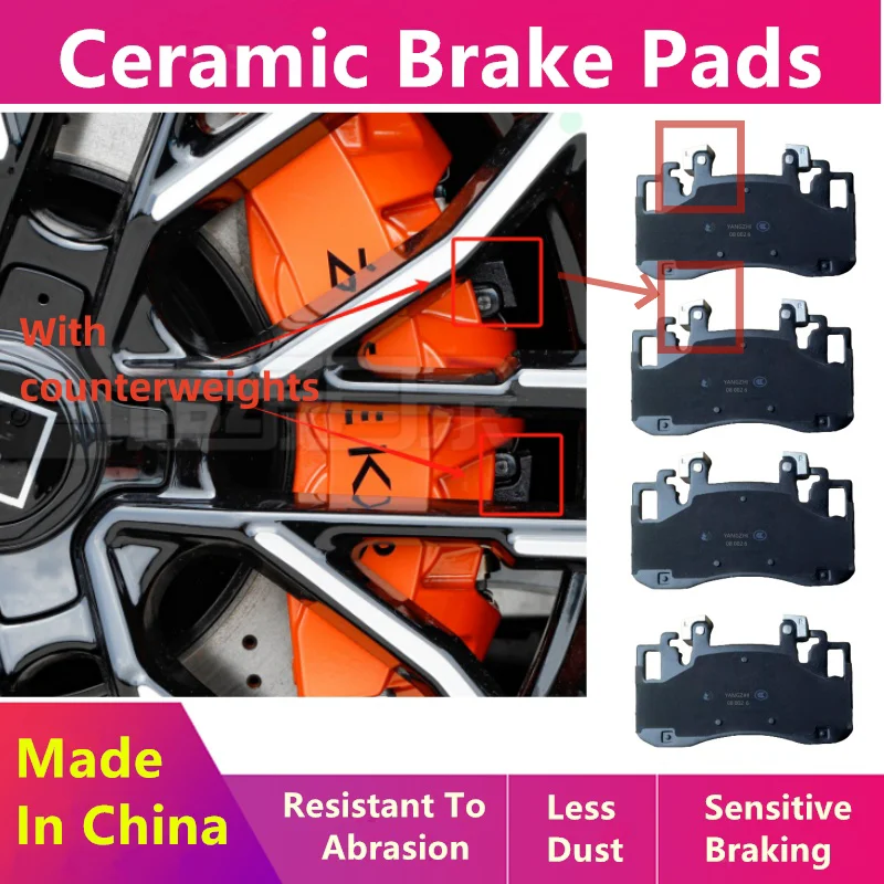 Ceramic Front Brake Pads For Zeekr 001 (6-Piston Caliper With Counterweight)/2020 2021 2022 2023 2024/Auto Parts