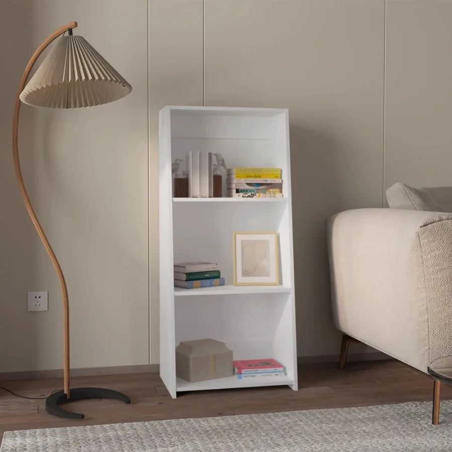 

White Bookcase with Three Shelf