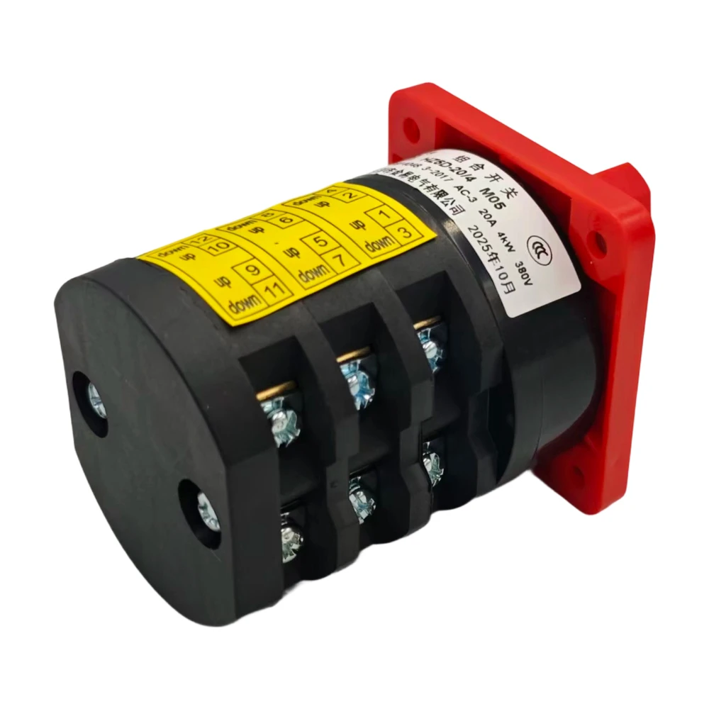 380VAC 20A 4KW 12 Terminals 3 Positions Rotary Selector Cam Changeover Switch