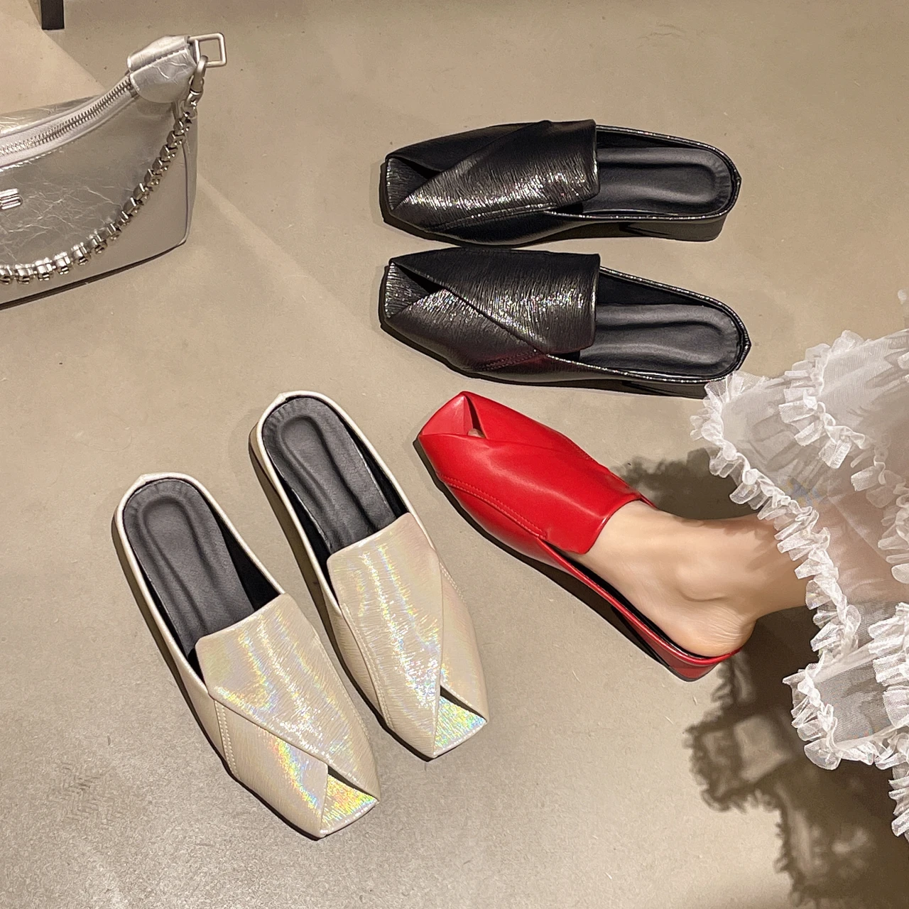 

Spring and Summer 2026 New Solid Color Elegant High-heeled Slippers Shallow Sexy Breathable Comfort Joker Slippers Plus Size