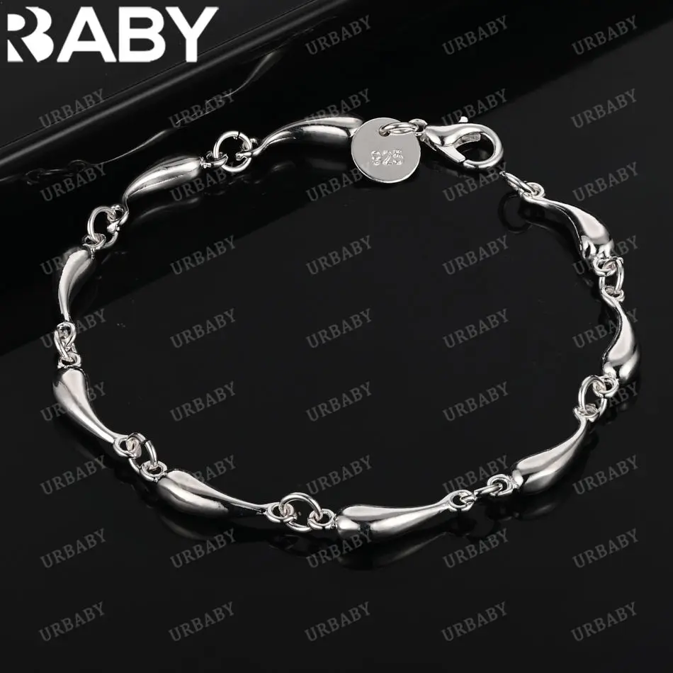 URBABY 925 Sterling Silver Simplicity Bracelets For Women Anniversary Gift Popular Wild Fashion party