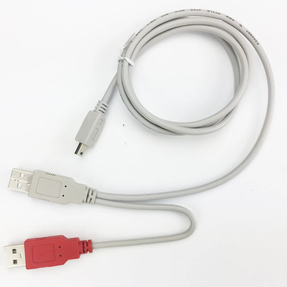 USB 2.0 to USB Mini-B Y Power Splitter Cable for External HDD Drive MP3 MP4 Cameras 3ft 1M