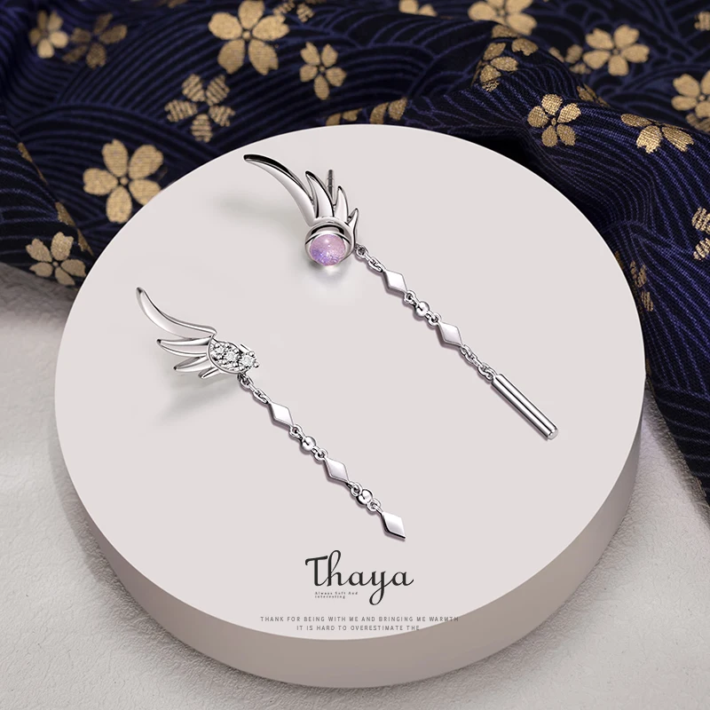 Thaya 100% S925 Sterling Silver Women Earrings 2024 Trending Unique Crystal Earring Studs Fashion Chrismas Birthday Fine Jewelry