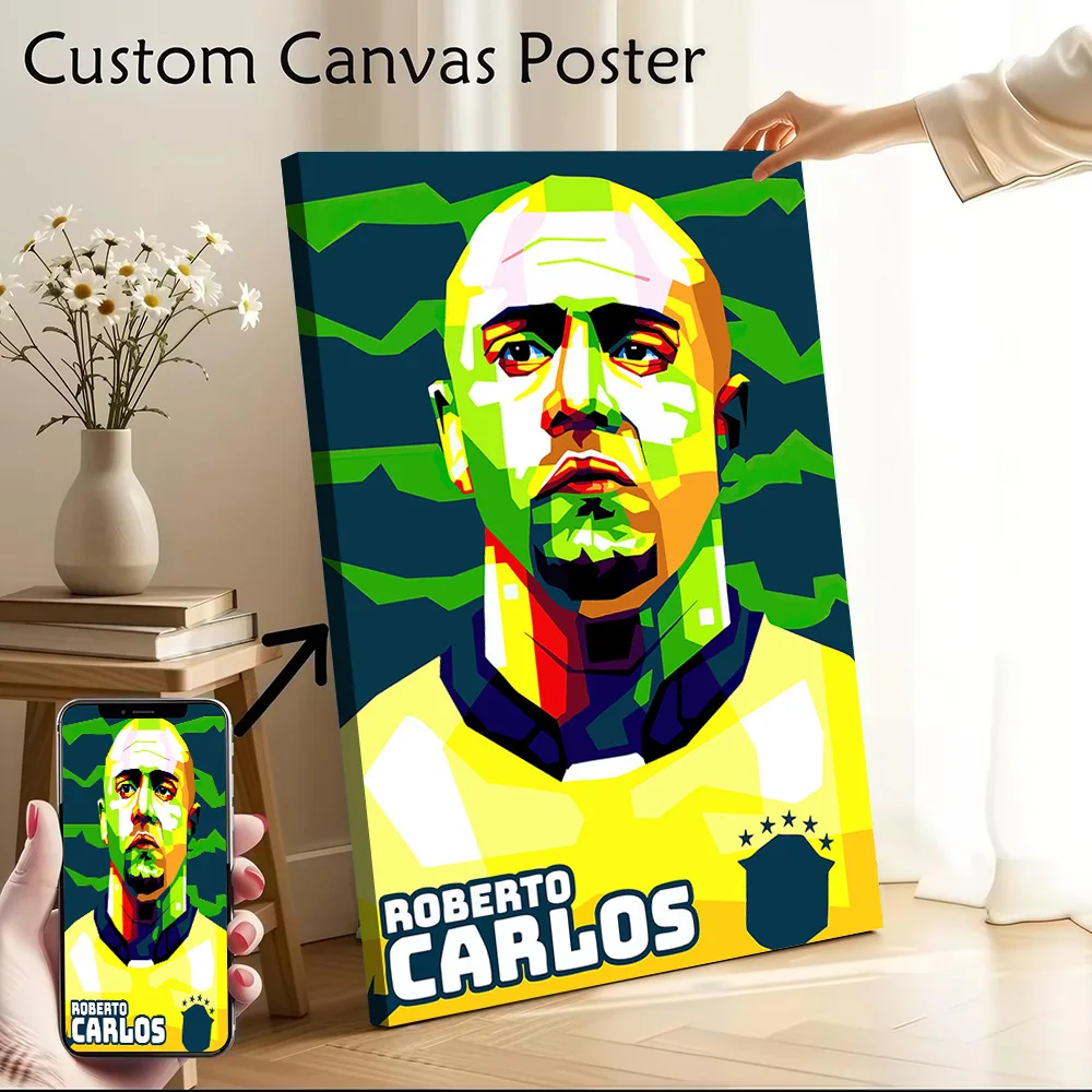 Retrato de Roberto Carlos en Estilo Pop Art, Impresión en Lienzo, Cuadro Personalizado, Arte de Pared, Pintura en Lienzo para Decoración de Paredes y Habitaciones