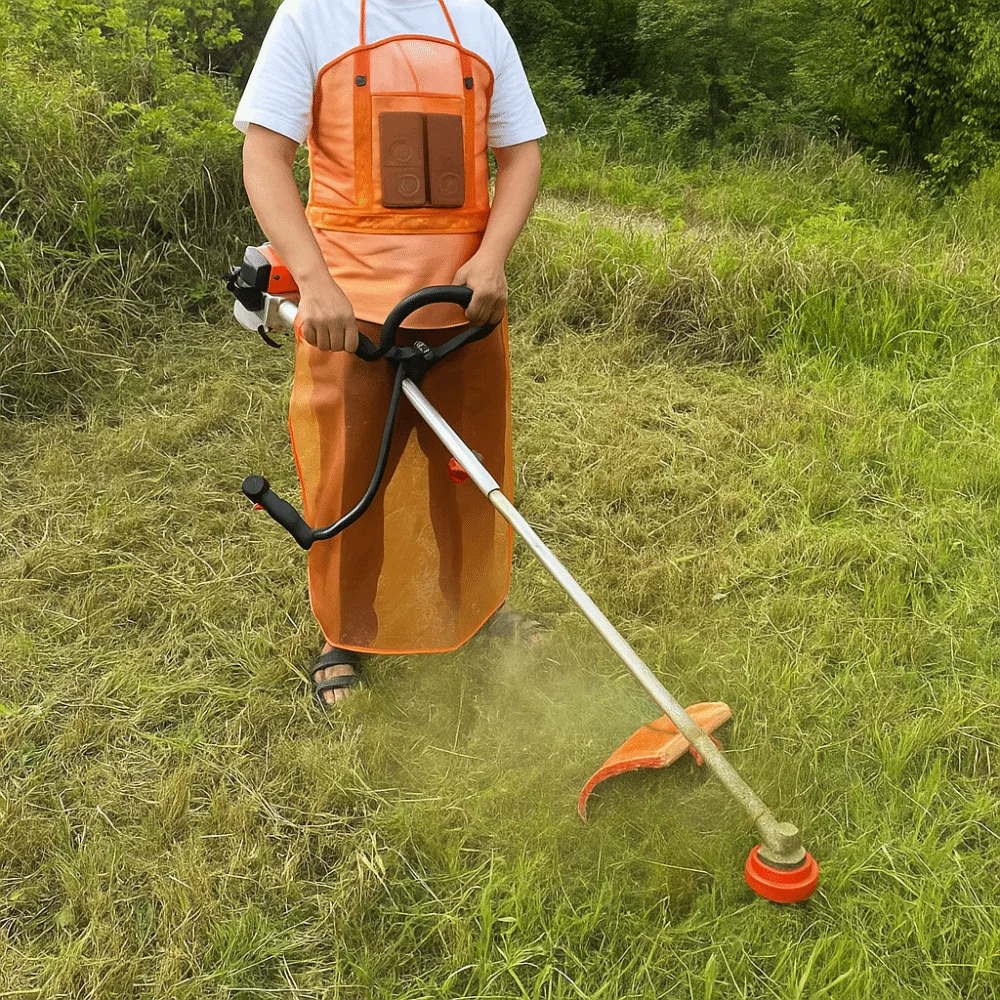 Tablier de tondeuse à gazon en maille avec poches, couverture complète, tablier de jardinage de sécurité, respirant et léger, combinaison de travail de jardin, aménagement paysager