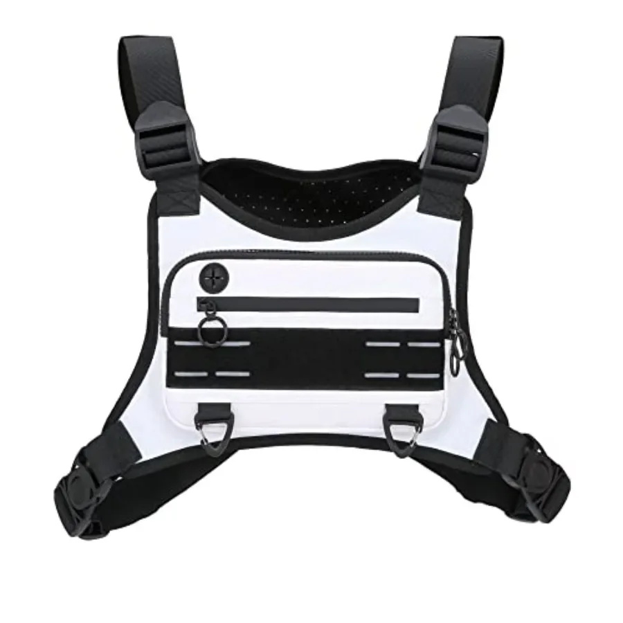 

Sports Chest Bag For Men Women, Water Resistant Lightweight Front Chest Pack, Running Vest Bag With Built-In Phone Holder and E