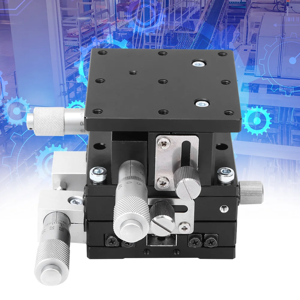 LD60-LM XYZ 3-محور دليل المرحلة الخطية التشذيب ضبط انزلاق الجدول 60x60 مللي متر التشذيب تحمل ضبط