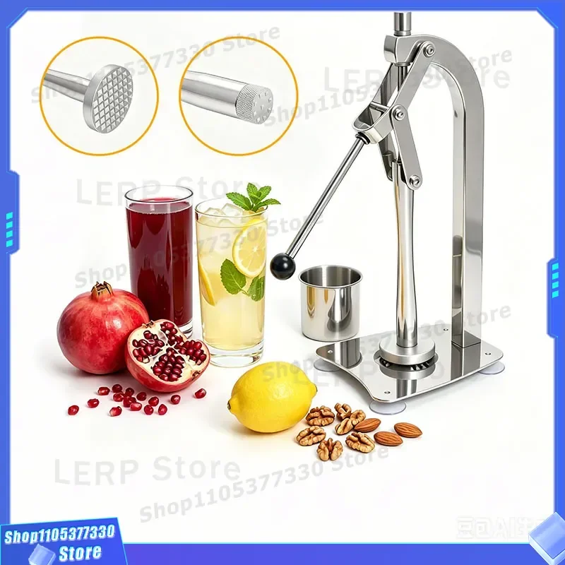 304 Stainless Steel Manual Lemon Juicer Double Head Citrus Press with Cup Household Kitchen Fruit Squeezer Tool for Orange