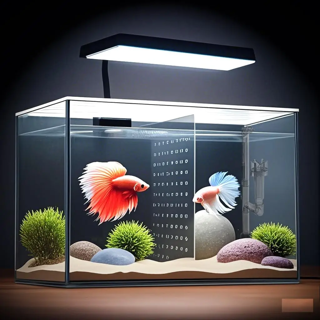 

3 Gallon Nano Glass Aquarium with Filter & LED Light, 12.6" Square Fish Tank for Betta