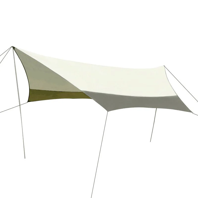 

Outdoor sunscreen coated silver canopy hexagonal color matching large size ultra-light curtain outdoor sand