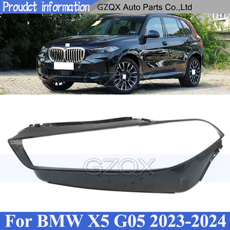 

CAPQX Front Bumper Headlight Cover Shell Shade For BMW X5 G05 G18 2023-2024 Head Lamp Glass Head Light Lens Cap Lampshade