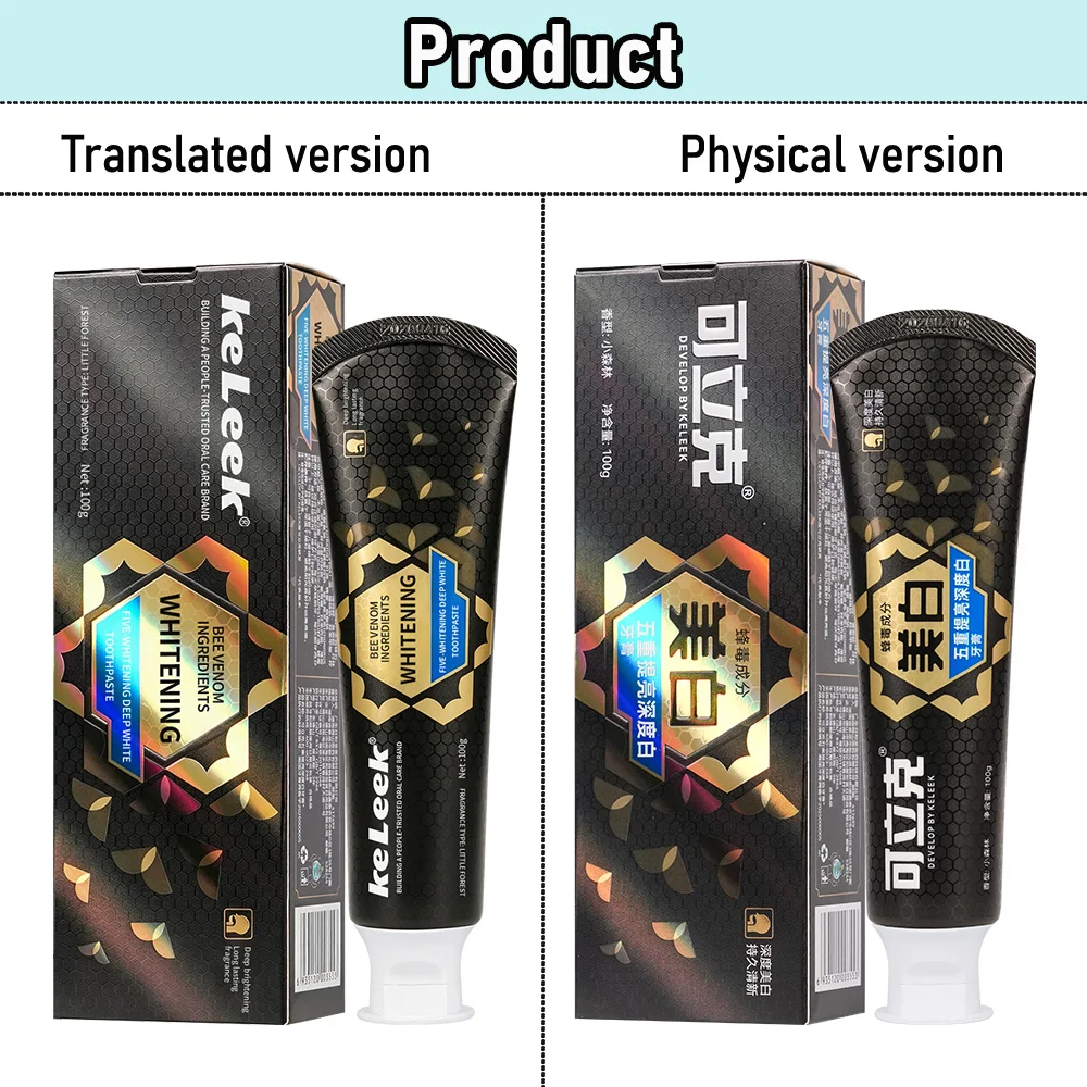 KeLeek Teeth Whitening Toothpaste Mint Scent Deep Cleans Teeth Freshens Breath Strengthens Oral Care Protects Gums Mild