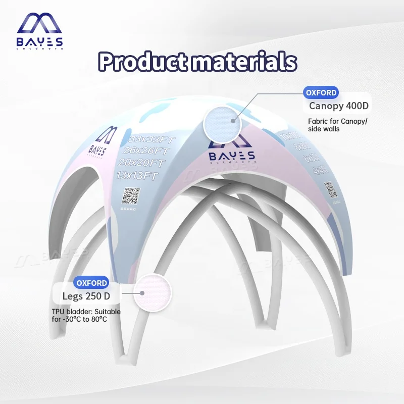 4x4 10x20 20x20, 2,6,12,20 Person Roof Big Blow Up Tent For Event, Air Sealed Inflatable Canopy Gazebo Tent Aufblasbares Zelt view 5
