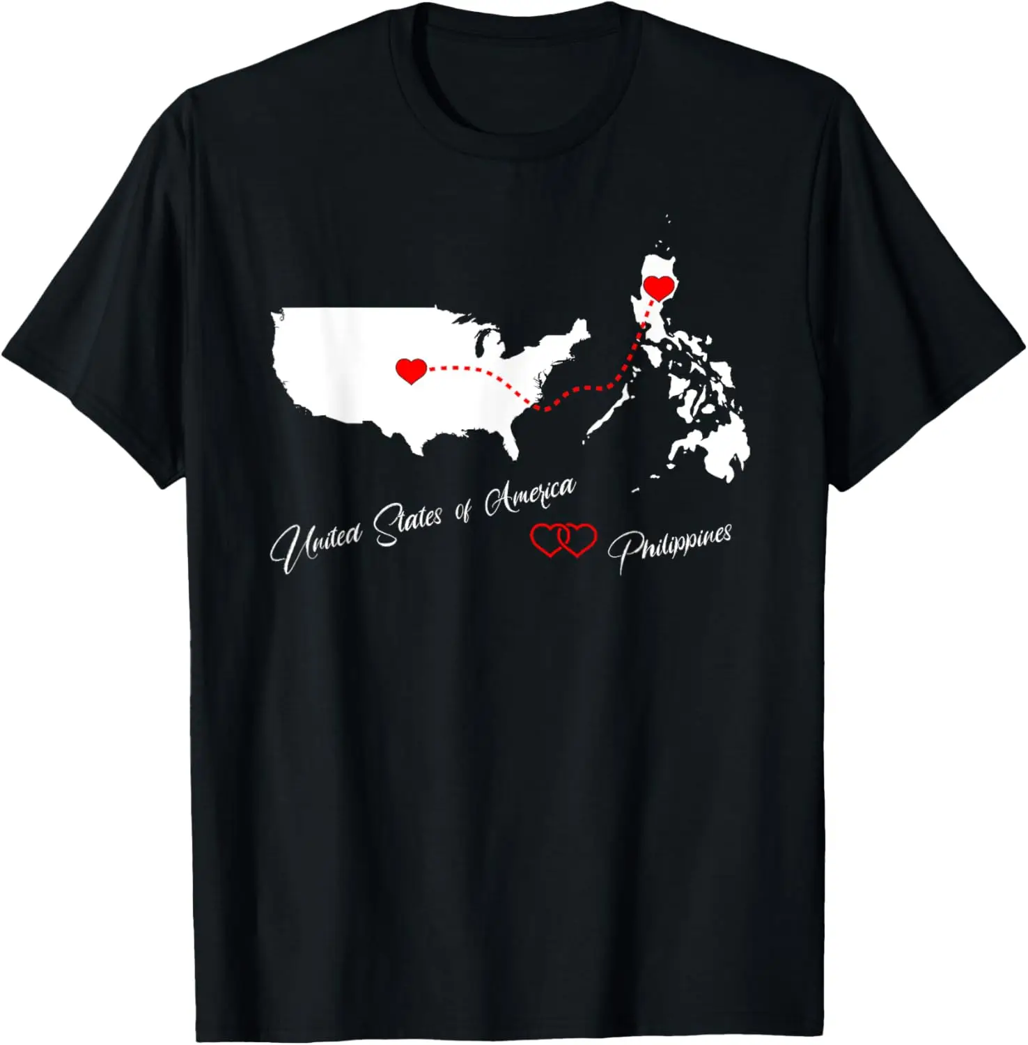 USA & Philippines love for 2 countries hearts connection T-Shirt