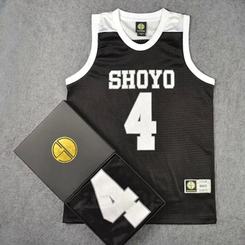 Shoyo 4 fujima เครื่องแบบทีมโรงเรียนบาสเก็ตบอลชุดกีฬาสำหรับผู้ชายเสื้อกั๊กคอสเพลย์สีขาวสีเขียวสีดำ