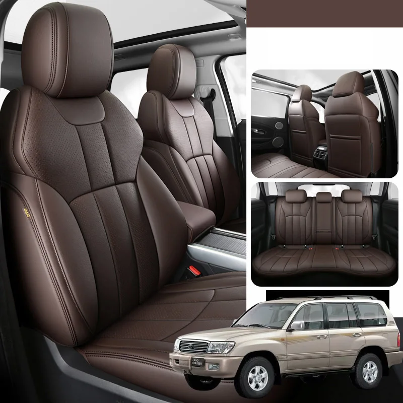 Leather Car seat cover set For Toyota Land Cruiser 100 2000 2006Interior details automotive goods auto accessories in the salon