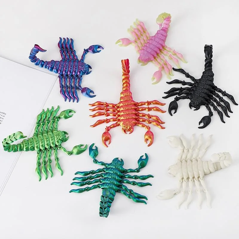 Stampa 3D Simulazione Scorpione Modello Animale Giocattolo Comune Mobile Scorpione Ornamento Regalo per bambini Giocattoli luminosi Design acquario