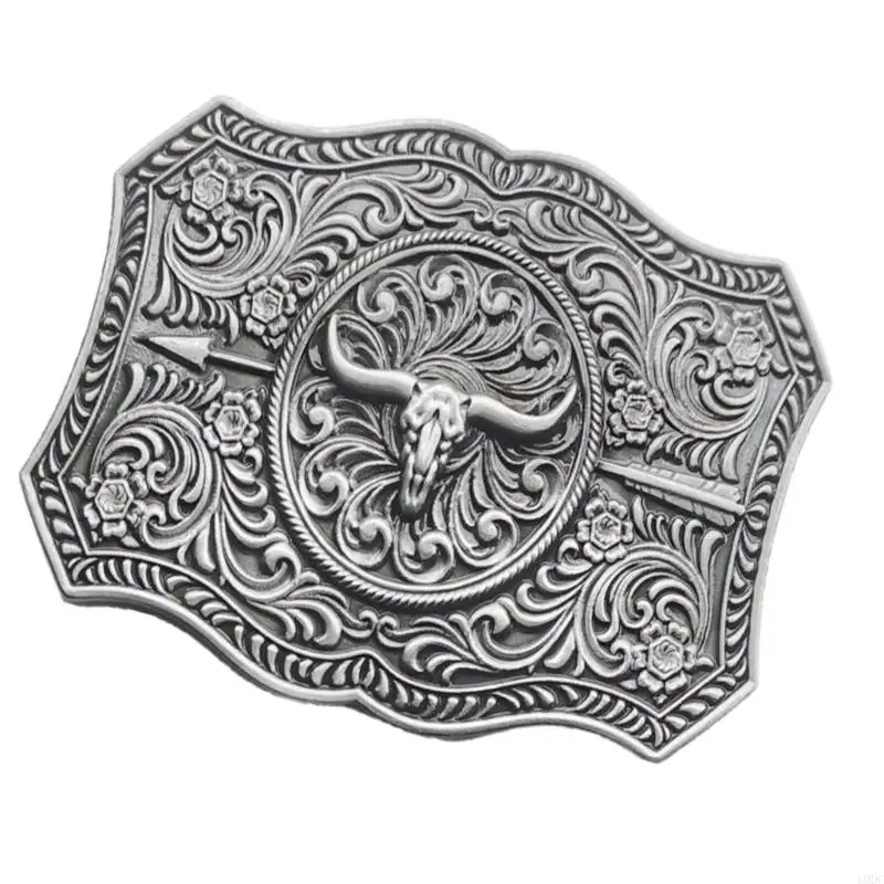 Gesper Sabuk Logam Kuda Retro Hipster Gesper Barat untuk Jeans Trendi Etnis Pengganti Aksesori DIY Y166