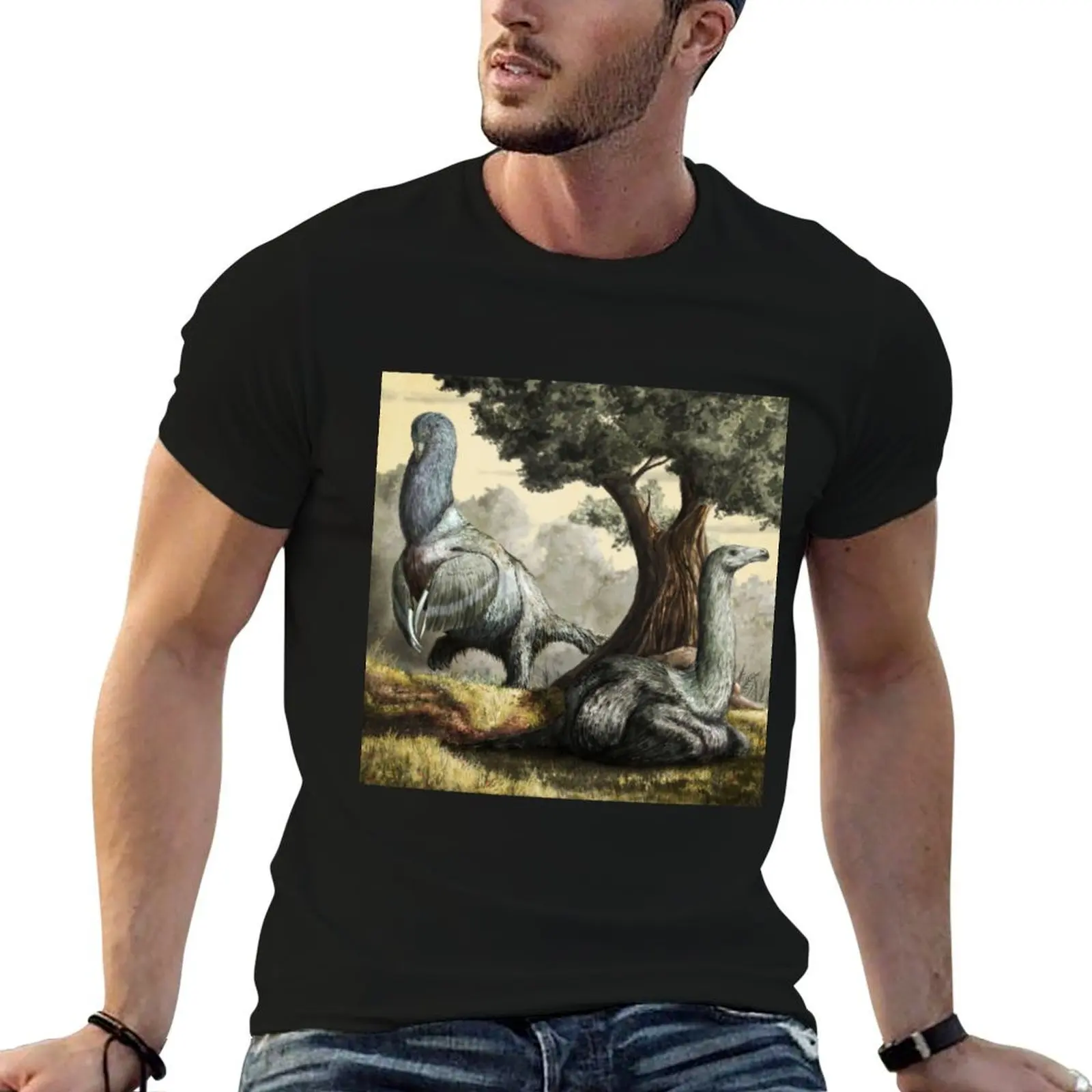 

Therizinosaurus cheliformis T-Shirt black cotton t-shirt plain for man package man t shirt cotton high quality T-Shirt