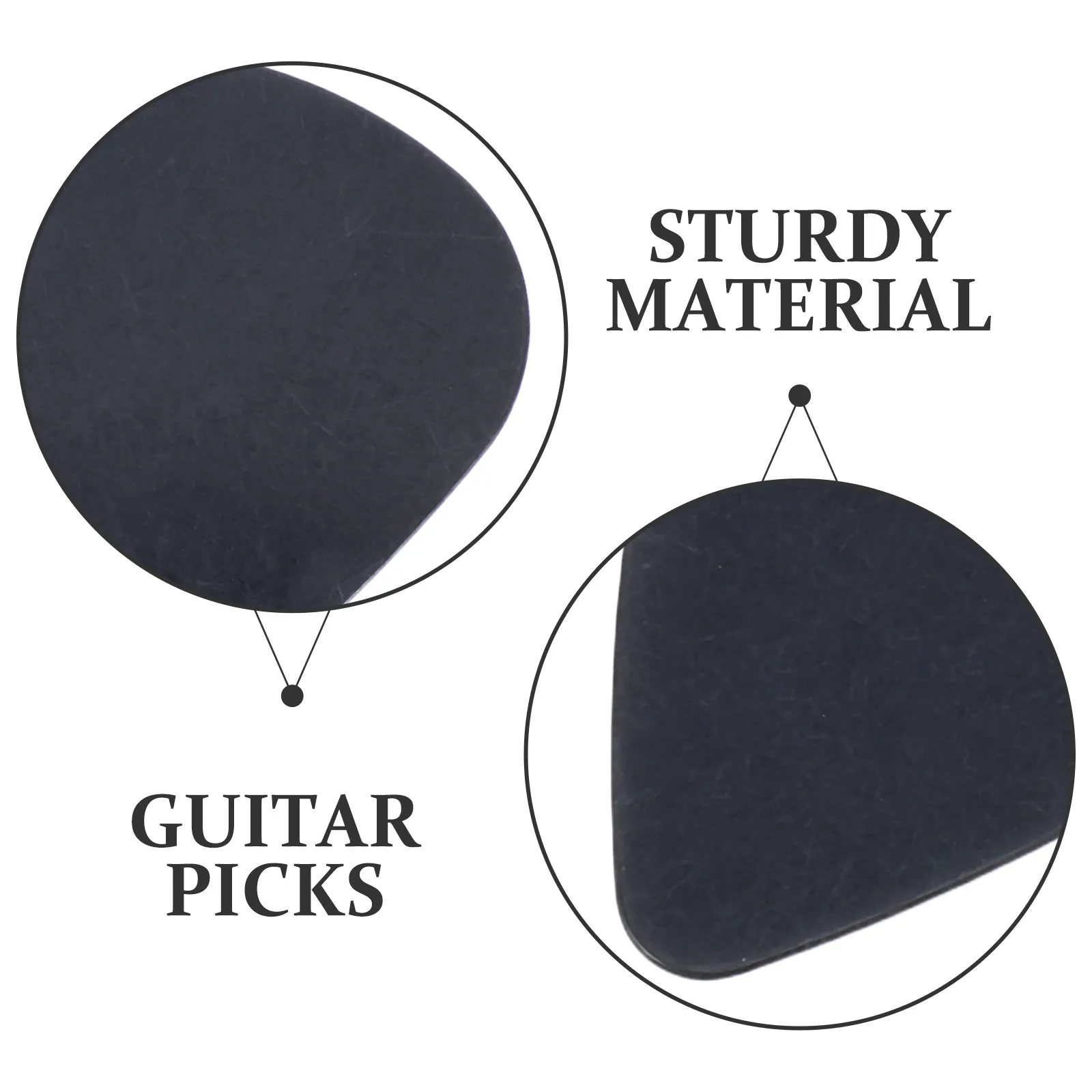 10Pcs Black Celluloid Guitar Picks 0.5mm Thin Acoustic Bass Plectrum Set for Beginners Professionals Bright Tone Smooth Grip